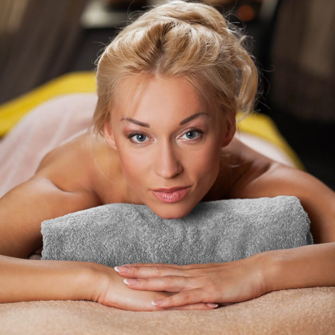 Ręcznik SPA 80x180 szary hotelowy do sauny 450 g/m2 — zdjęcie 3