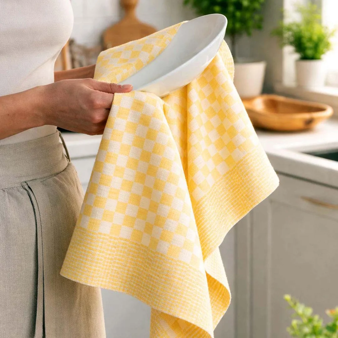 Ścierka do naczyń 50x70 Krateczka żółta 200g/m2 Darymex — zdjęcie 2