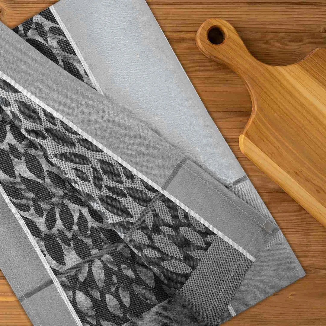 Ścierka do naczyń 50x70 Listki popielata 200g/m2 Darymex — zdjęcie 4