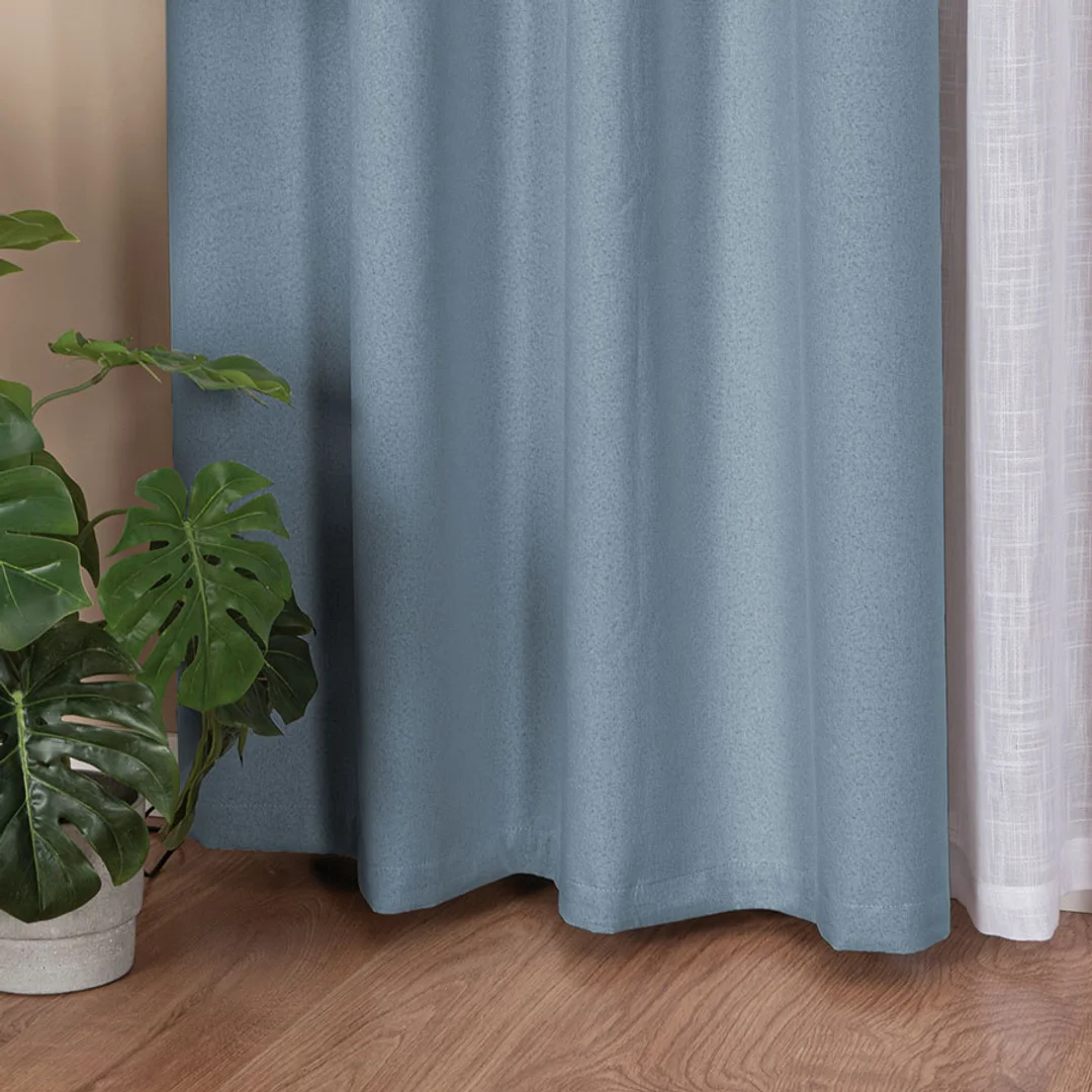 Zasłona gotowa na taśmie 140x230 019 niebieski Super Blackout — zdjęcie 2