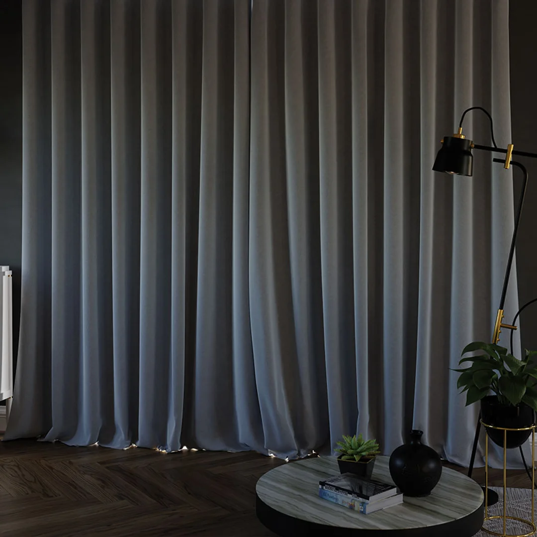 Zasłona gotowa na taśmie 140x250 002 chłodny szary Super Blackout — zdjęcie 4
