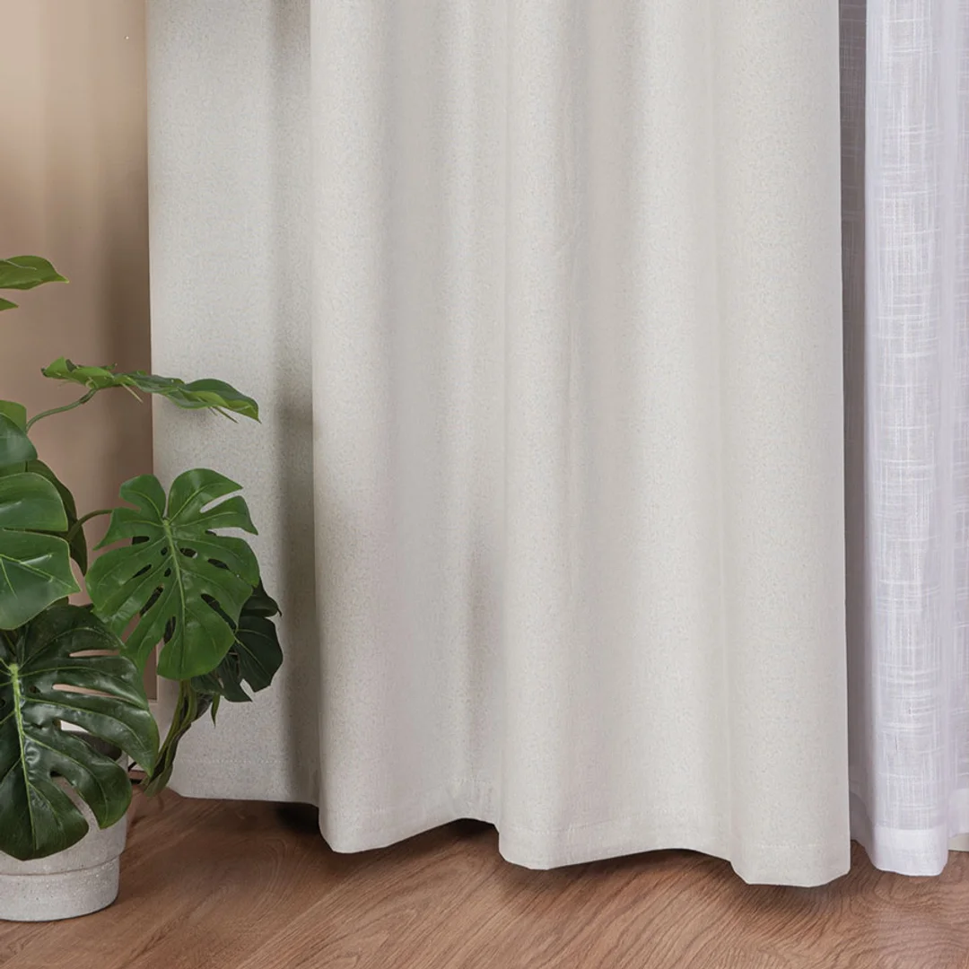 Zasłona gotowa na taśmie 140x250 003 pastelowy szary Super Blackout — zdjęcie 2
