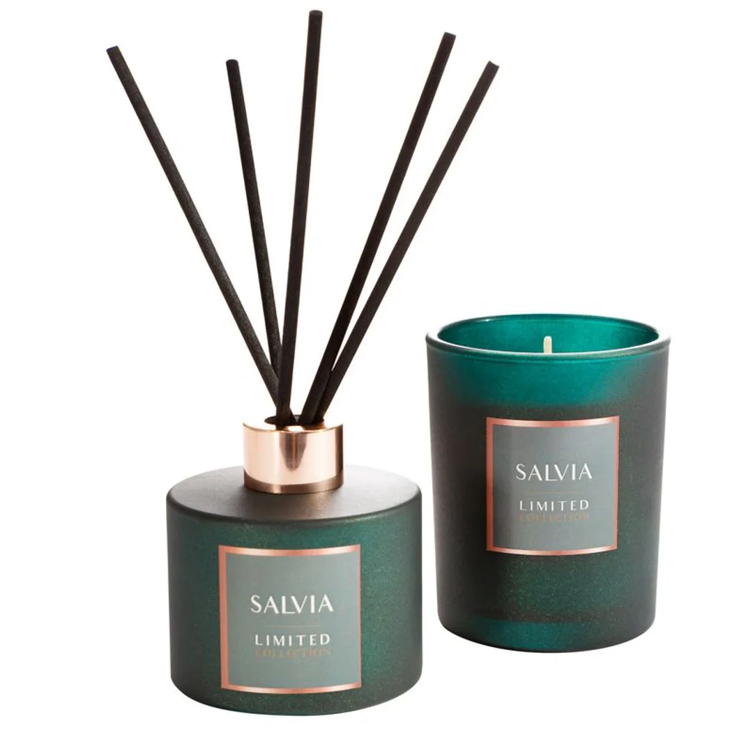 Świeca zapachowa Salvia o zapachu drzewno ziołowo morskim w szkle ozdobnym 200g LIMITED COLLECTION Eurofirany — zdjęcie 2