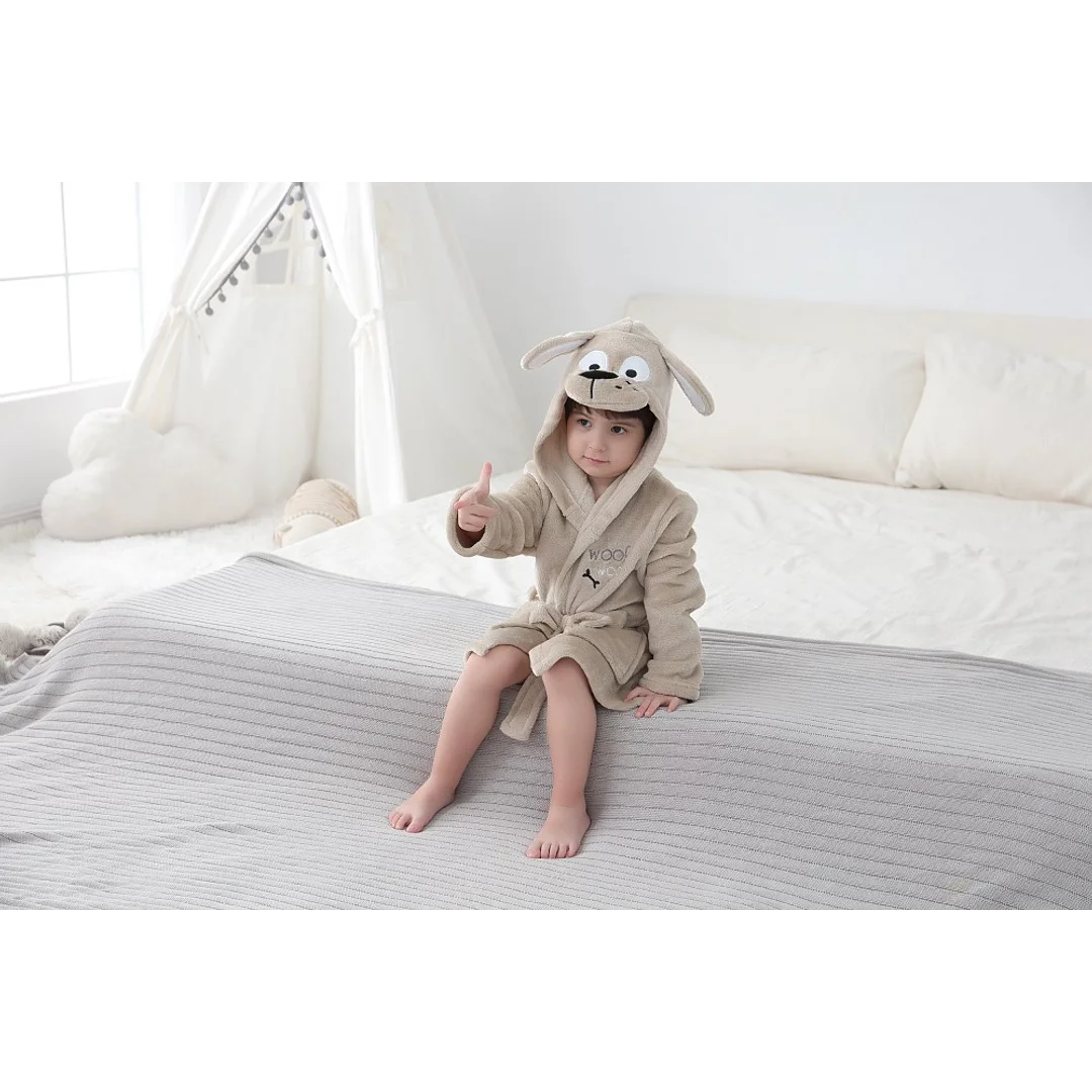 Szlafrok dziecięcy Dog C Piesek beżowy — zdjęcie 2