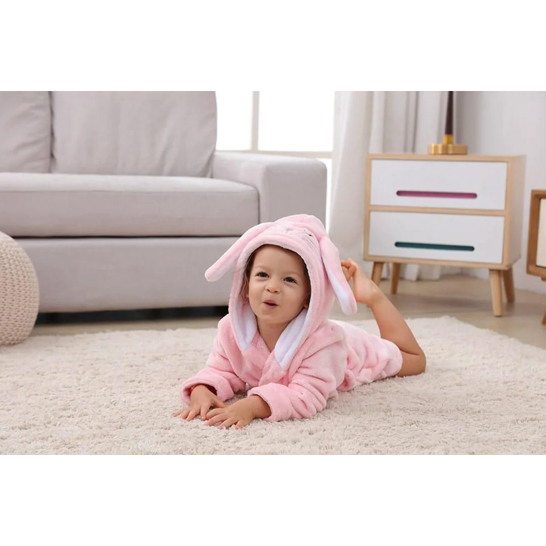 Szlafrok dziecięcy Rabbit A różowy zajączek — zdjęcie 5