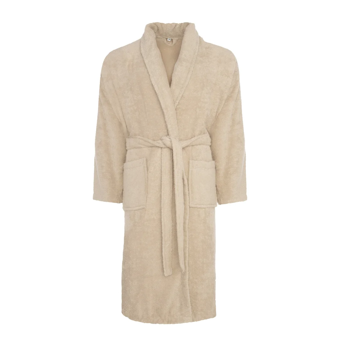 Szlafrok frotte Prestiż L/XL beżowy jasny bawełniany hotelowy 450g/m2 — zdjęcie 2