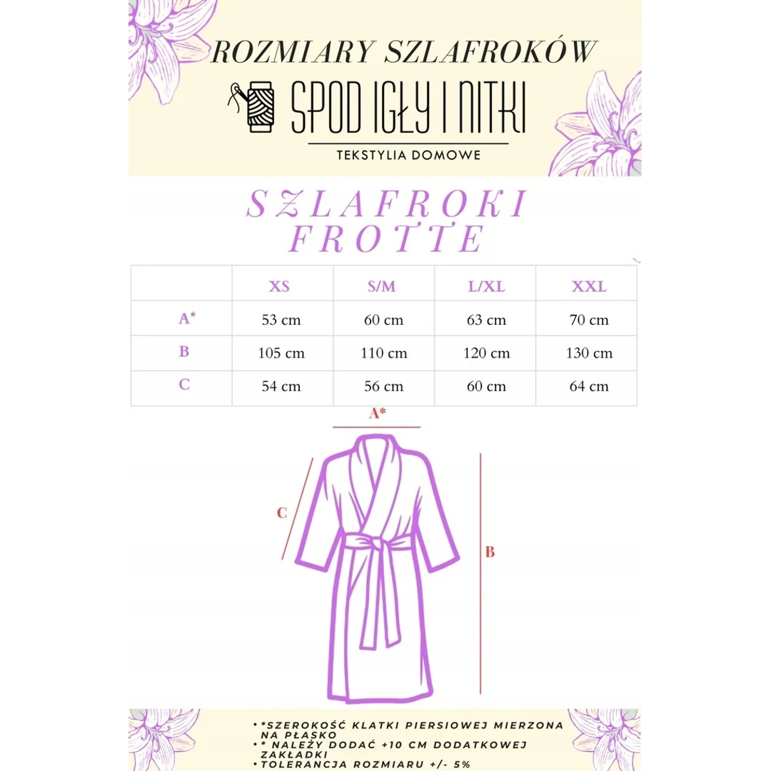Szlafrok frotte Prestiż L/XL beżowy jasny bawełniany hotelowy 450g/m2 — zdjęcie 6