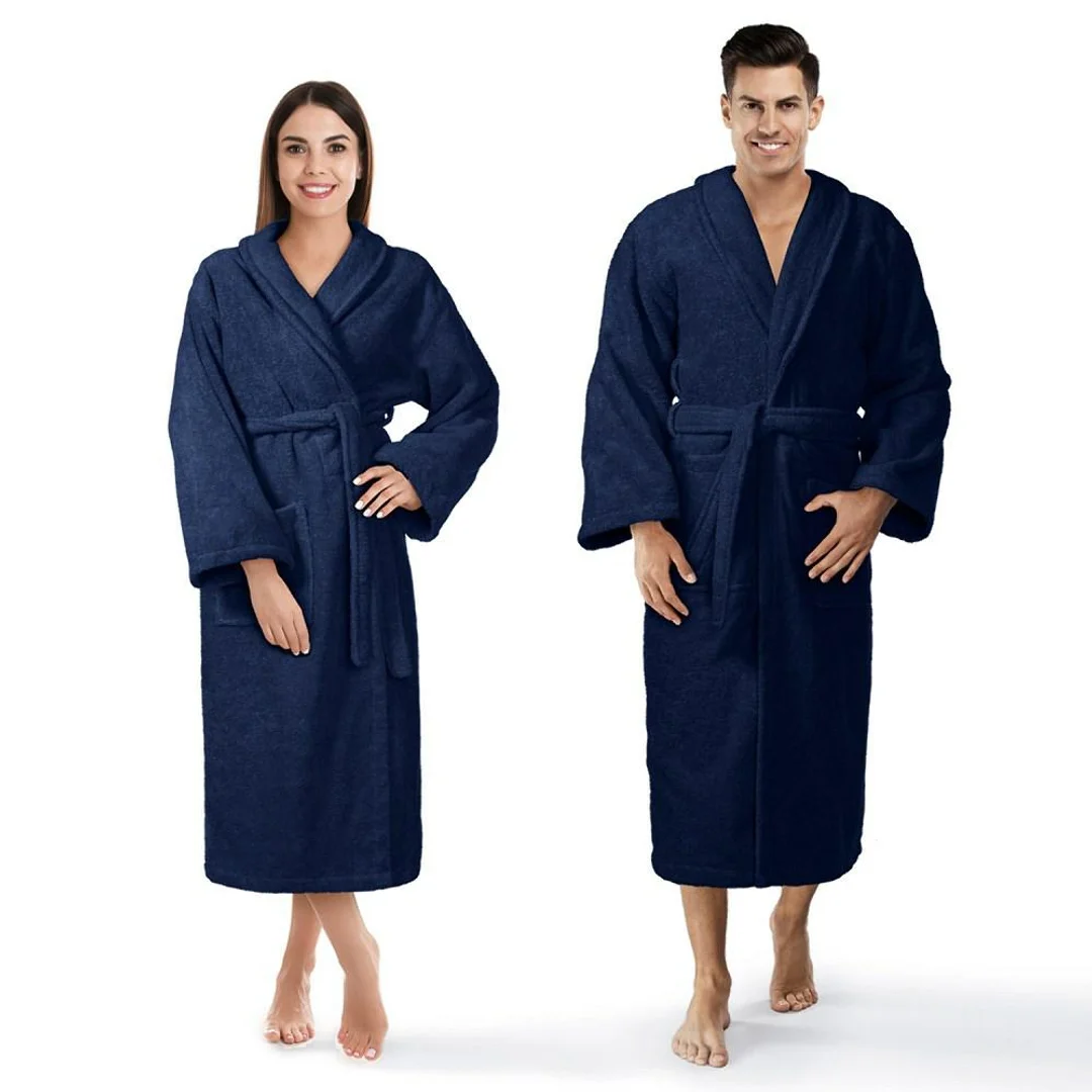 Szlafrok frotte Prestiż XXL granatowy bawełniany hotelowy 450g/m2 — zdjęcie 2