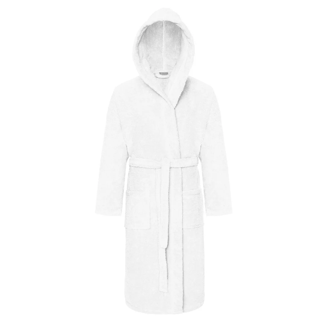 Szlafrok z kapturem frotte Robin S/M biały bawełniany hotelowy 450g/m2 — zdjęcie 4