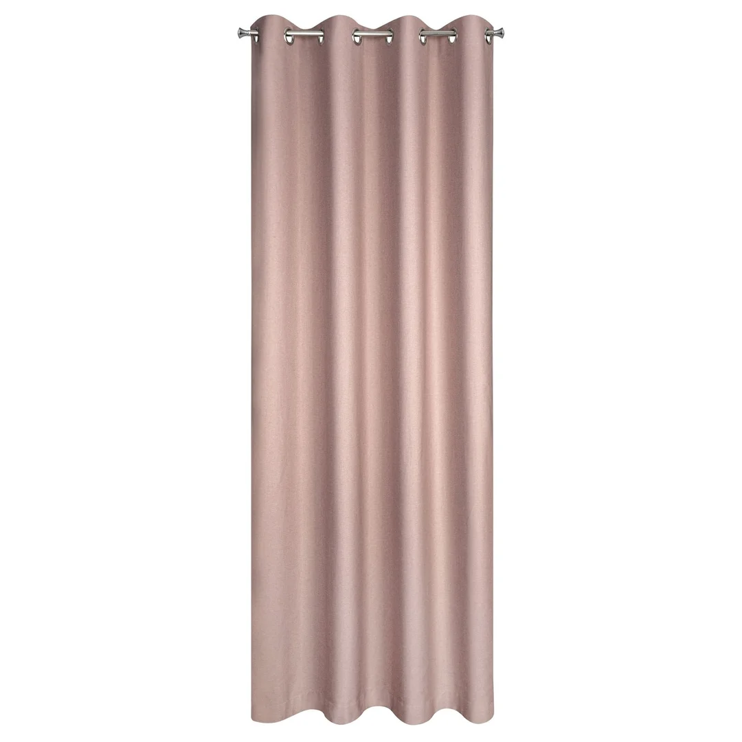 Zasłona 140x250 Avinion 2 pudrowa gotowa na przelotkach z tkaniny płóciennym splocie Terra Collection Eurofirany — zdjęcie 3