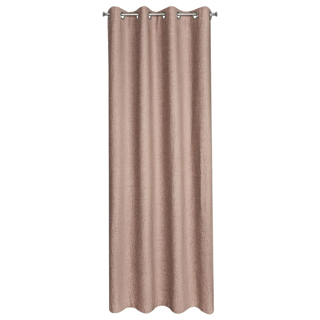 Zasłona 140x250 Avinion 5 różowa pudrowa gotowa na przelotkach z tkaniny o strukturze płótna Terra Collection Eurofirany — zdjęcie 3