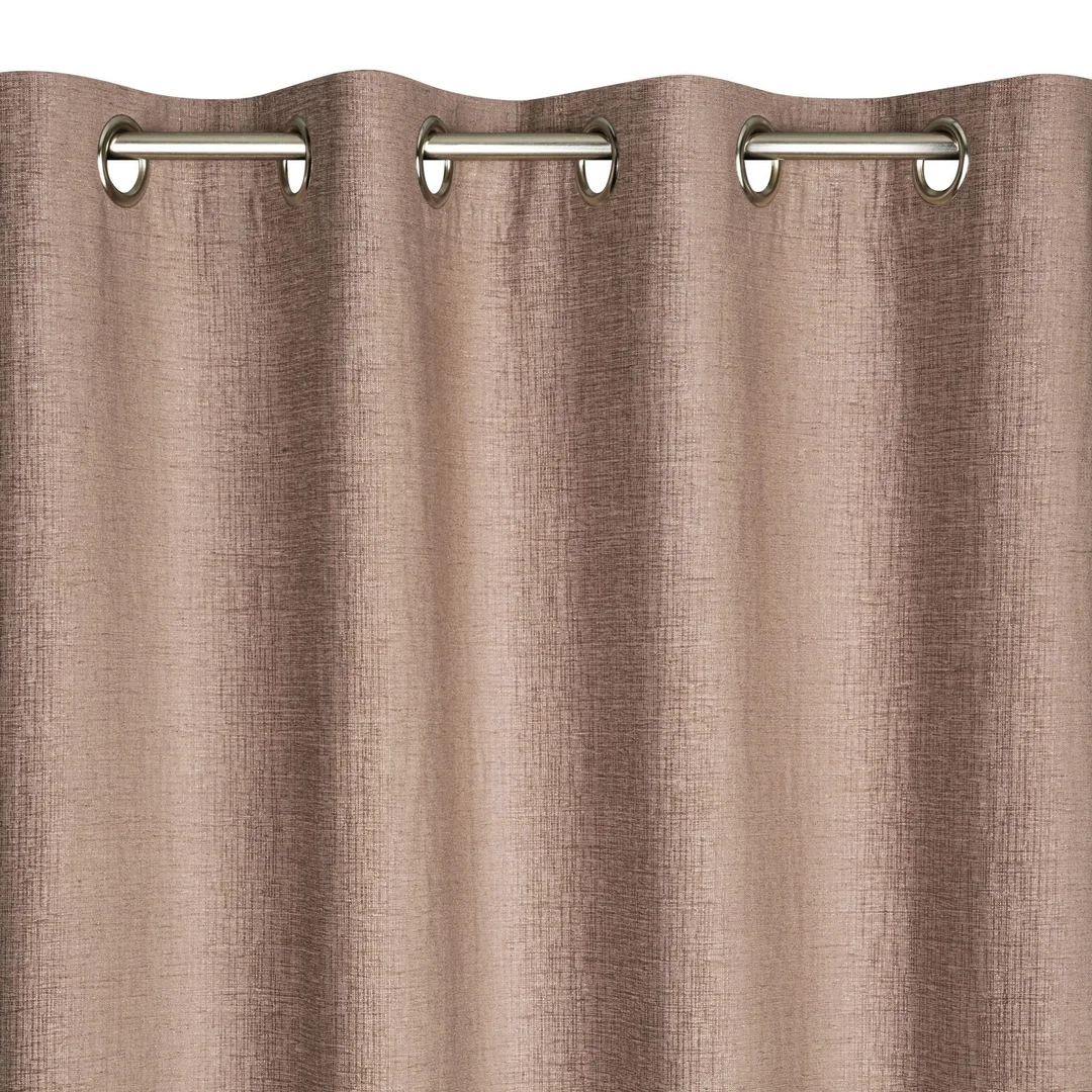 Zasłona 140x250 Avinion 5 różowa pudrowa gotowa na przelotkach z tkaniny o strukturze płótna Terra Collection Eurofirany — zdjęcie 4
