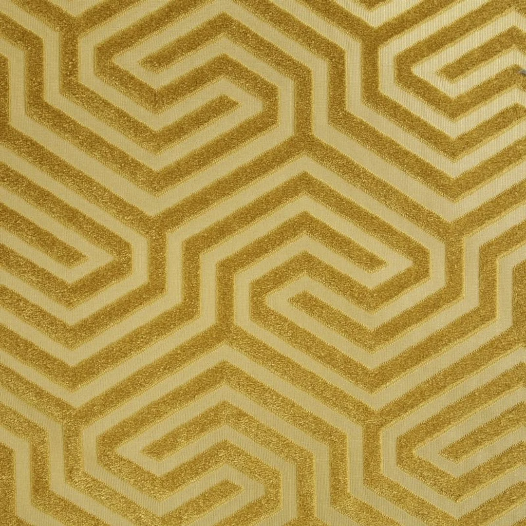 Zasłona 140x250 Inga miodowa gotowa na przelotkach welurowa z żakardowym geometrycznym wzorem Pierre Cardin — zdjęcie 3