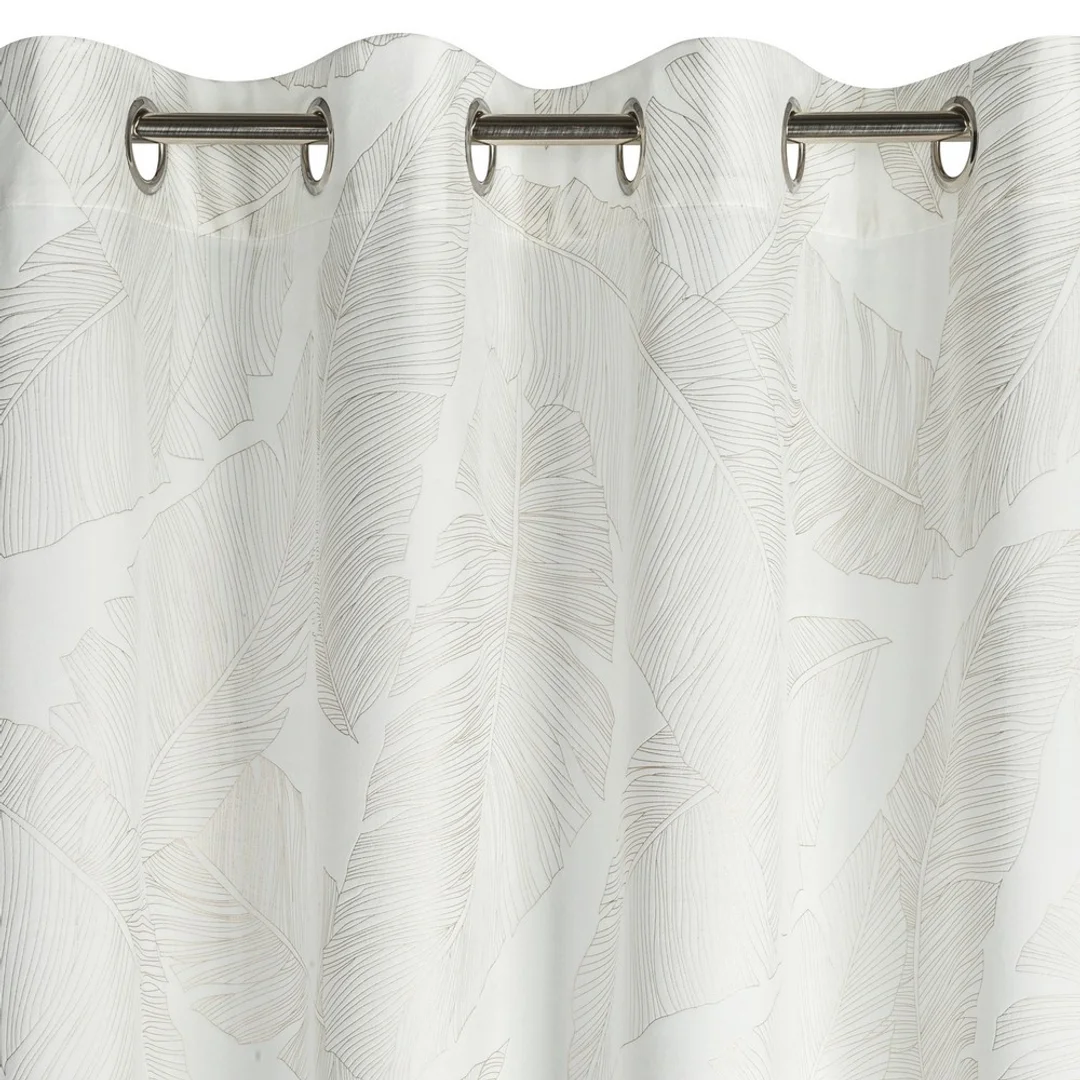 Zasłona 140x250 Luna 2A biała szampańska liście welurowa gotowa na przelotkach Limited Collection Eurofirany — zdjęcie 7
