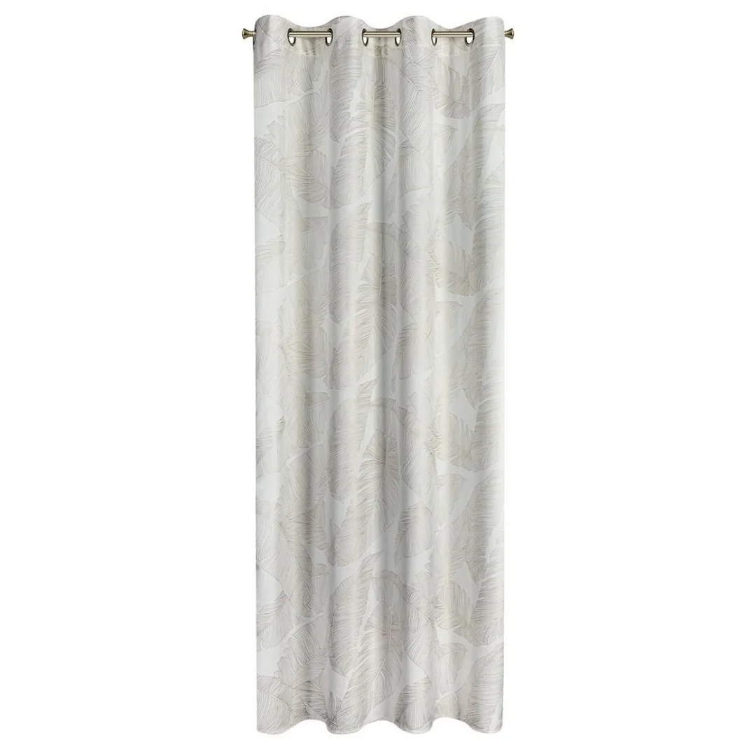 Zasłona 140x250 Luna 2A biała szampańska liście welurowa gotowa na przelotkach Limited Collection Eurofirany — zdjęcie 8