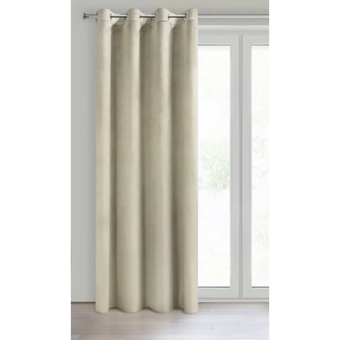 Zasłona 140x250 Rosa kremowa welurowa gotowa na przelotkach D91 — zdjęcie 3
