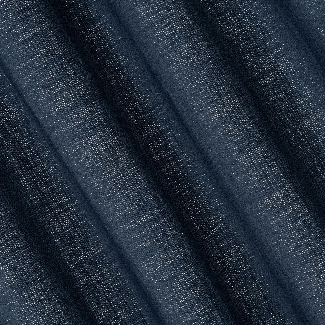 Zasłona 140x270 Palermo 1 granatowa gotowa na taśmie z miękkiej szenilowej tkaniny przetykanej srebrną nitką Terra Collection Eurofirany — zdjęcie 6