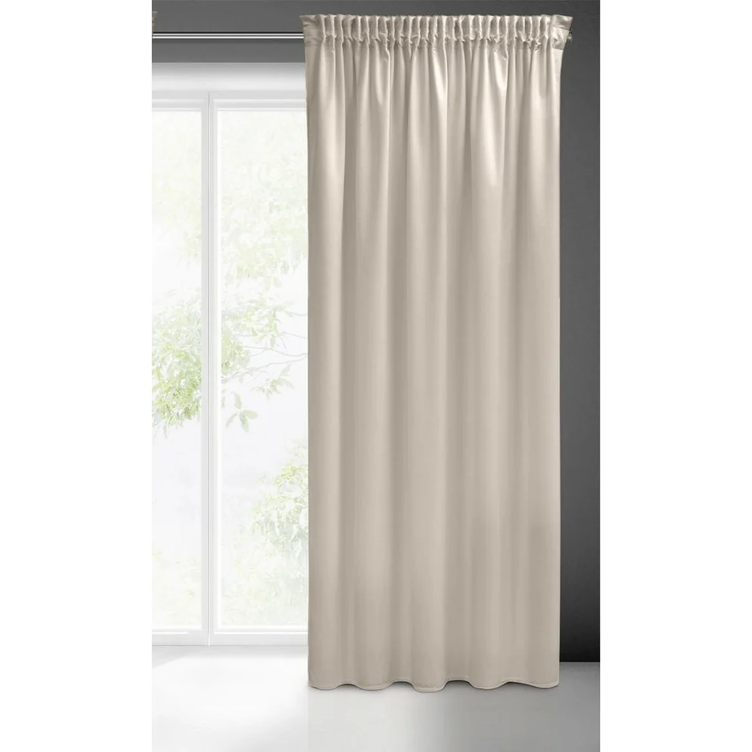 Zasłona 140x270 Sibel beżowa welurowa gotowa na taśmie Pierre Cardin — zdjęcie 2