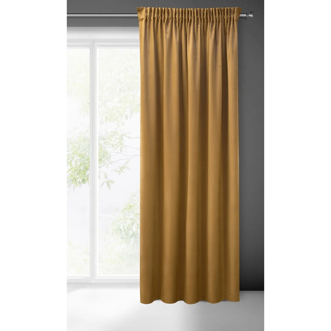 Zasłona 140x270 Sibel miodowa welurowa gotowa na taśmie Pierre Cardin — zdjęcie 2