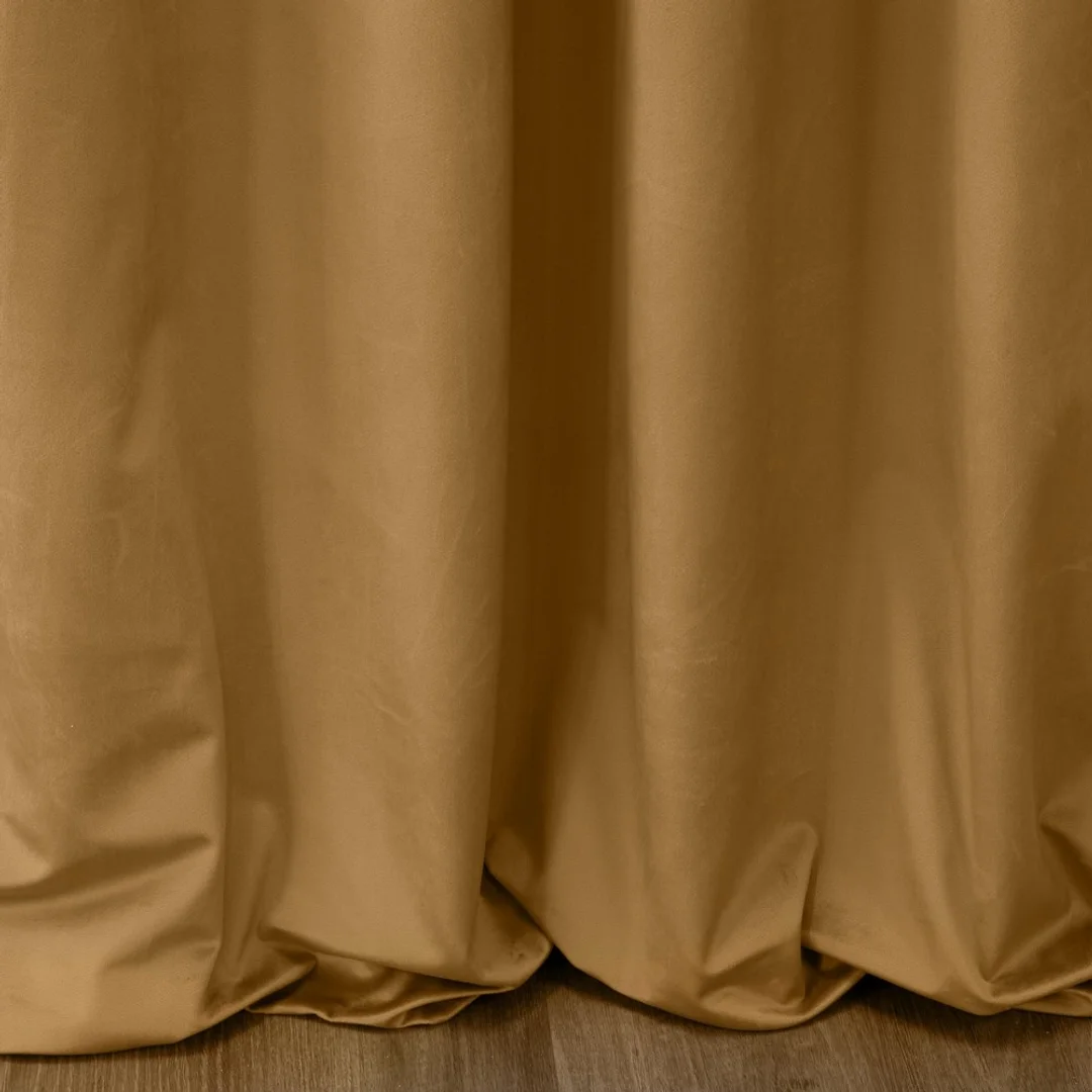 Zasłona 140x270 Sibel miodowa welurowa gotowa na taśmie Pierre Cardin — zdjęcie 5