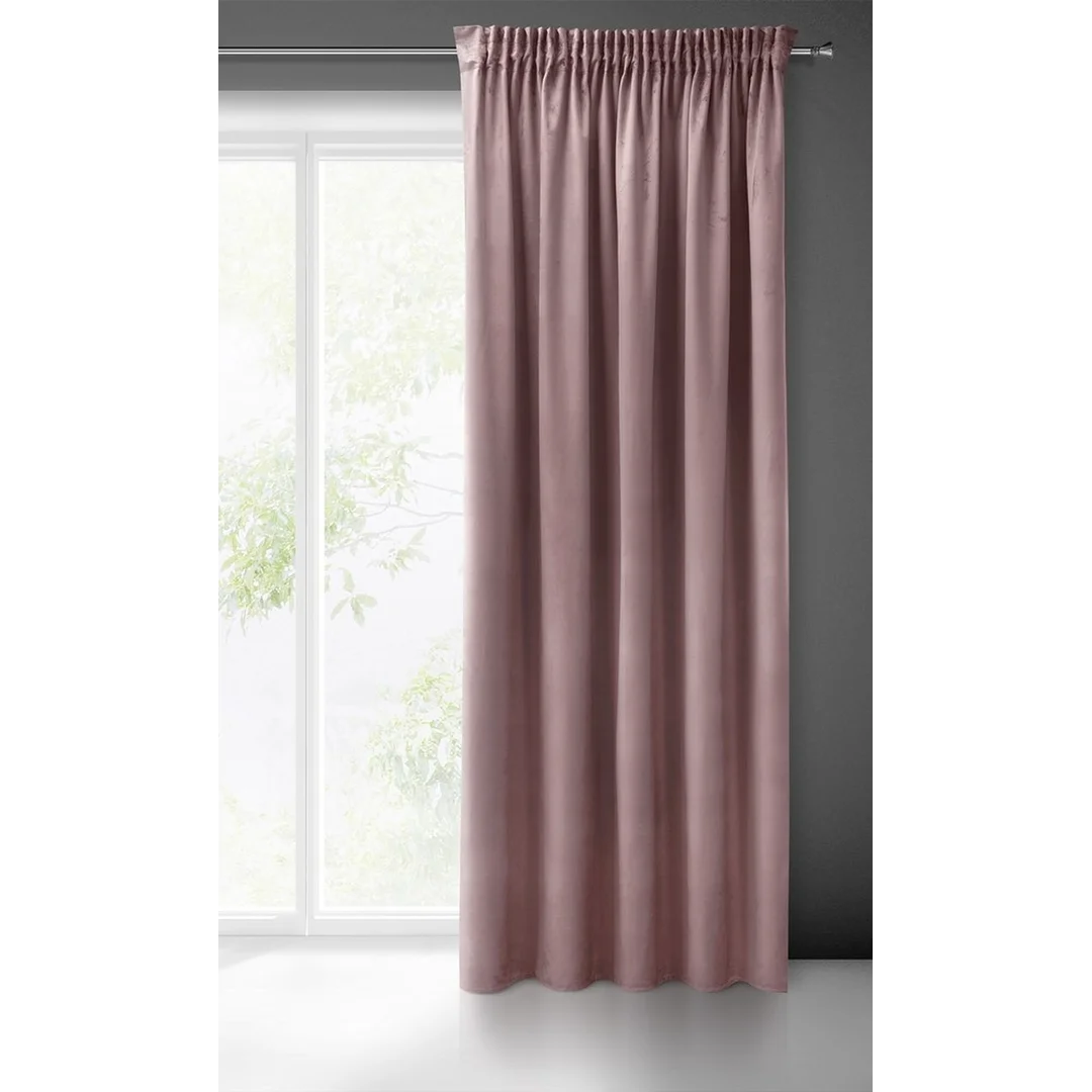 Zasłona 140x270 Sibel pudrowa welurowa gotowa na taśmie Pierre Cardin — zdjęcie 2