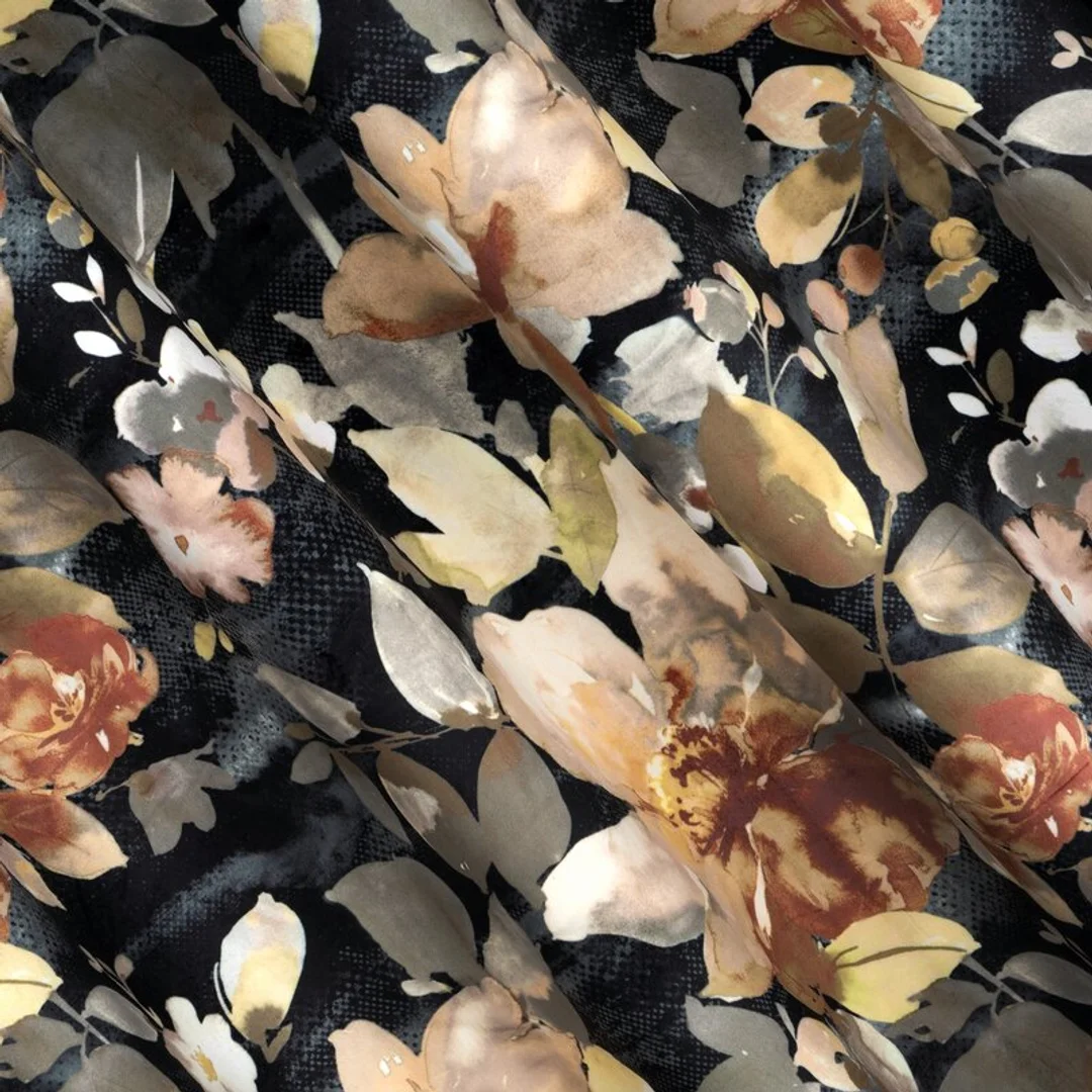 Zasłona 140x300 Betty grafitowa beżowa kwiaty welurowa gotowa na taśmie Eurofirany — zdjęcie 8