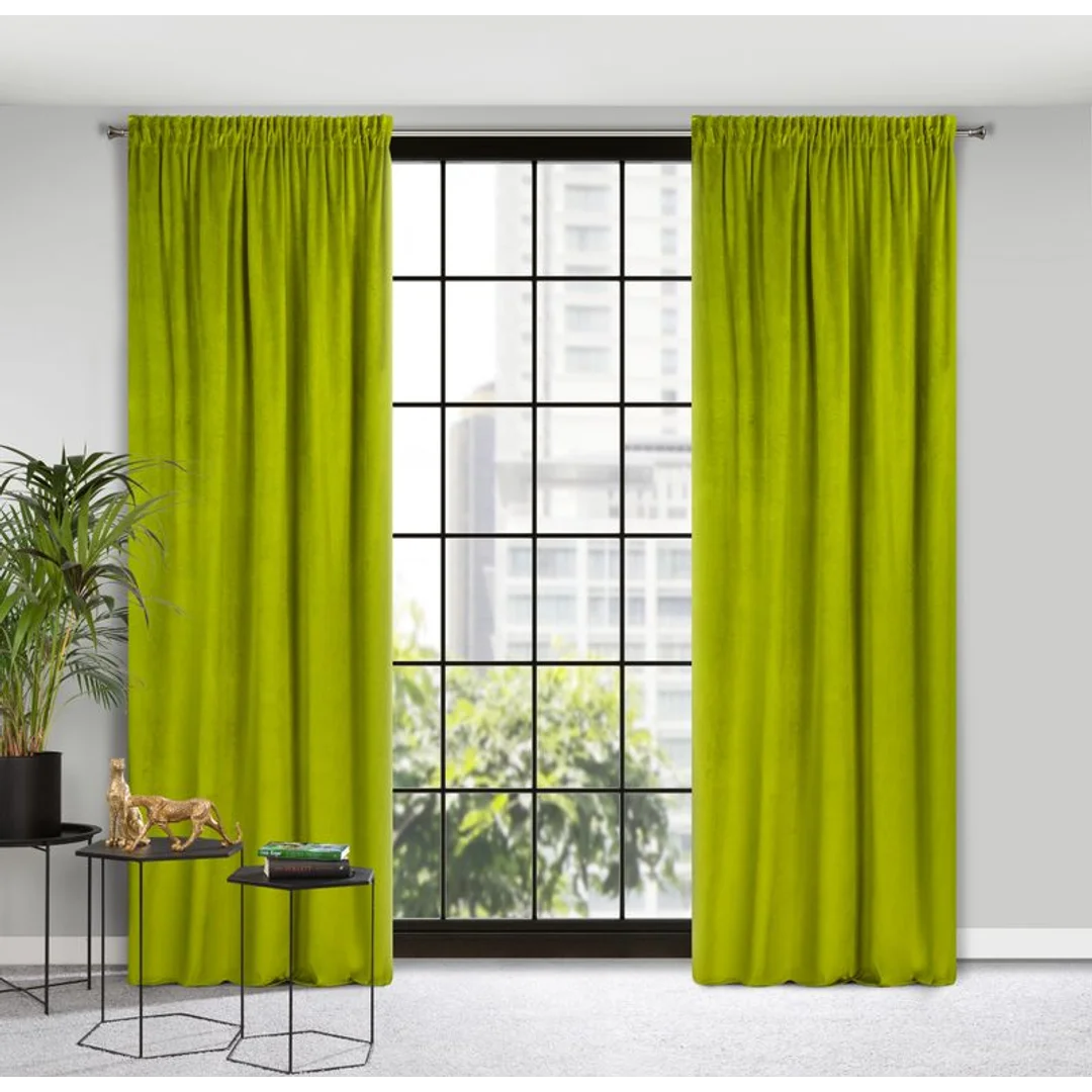 Zasłona 140x300 oliwkowa welurowa gotowa na taśmie Pierre Cardin 1 — zdjęcie 2
