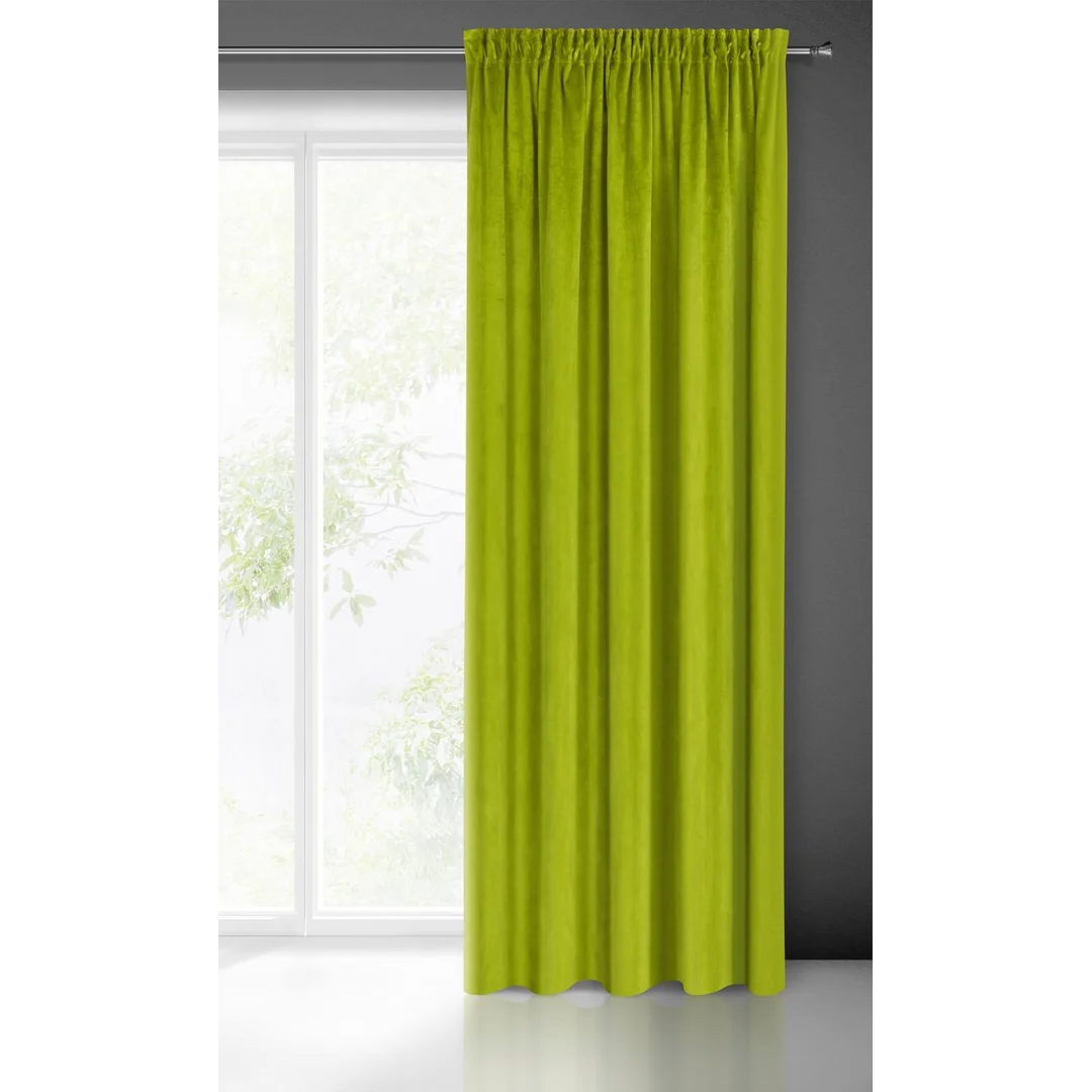 Zasłona 140x300 oliwkowa welurowa gotowa na taśmie Pierre Cardin 1 — zdjęcie 7