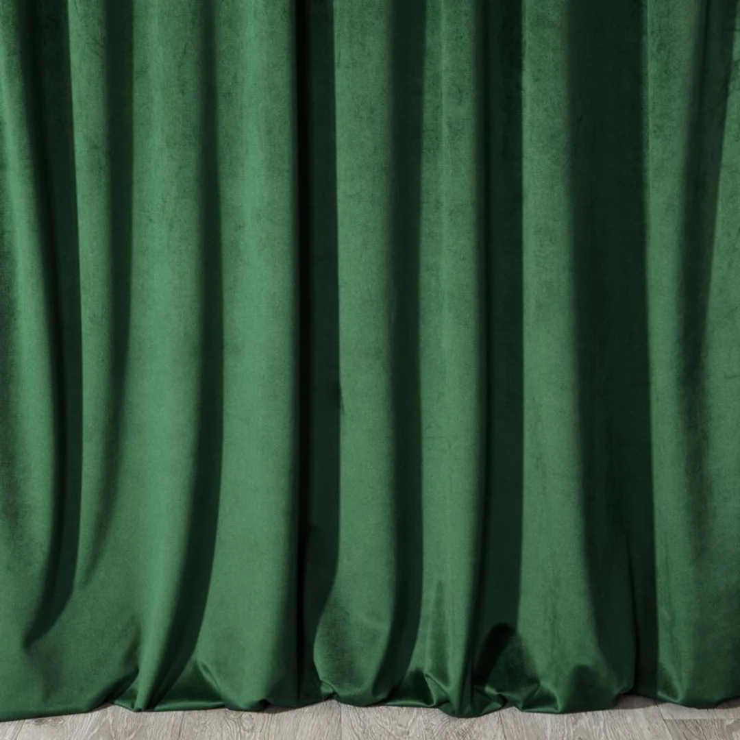 Zasłona 140x300 zielona ciemna welurowa gotowa na taśmie Pierre Cardin 1 — zdjęcie 5