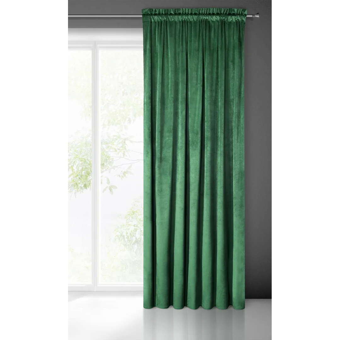 Zasłona 140x300 zielona ciemna welurowa gotowa na taśmie Pierre Cardin 1 — zdjęcie 6