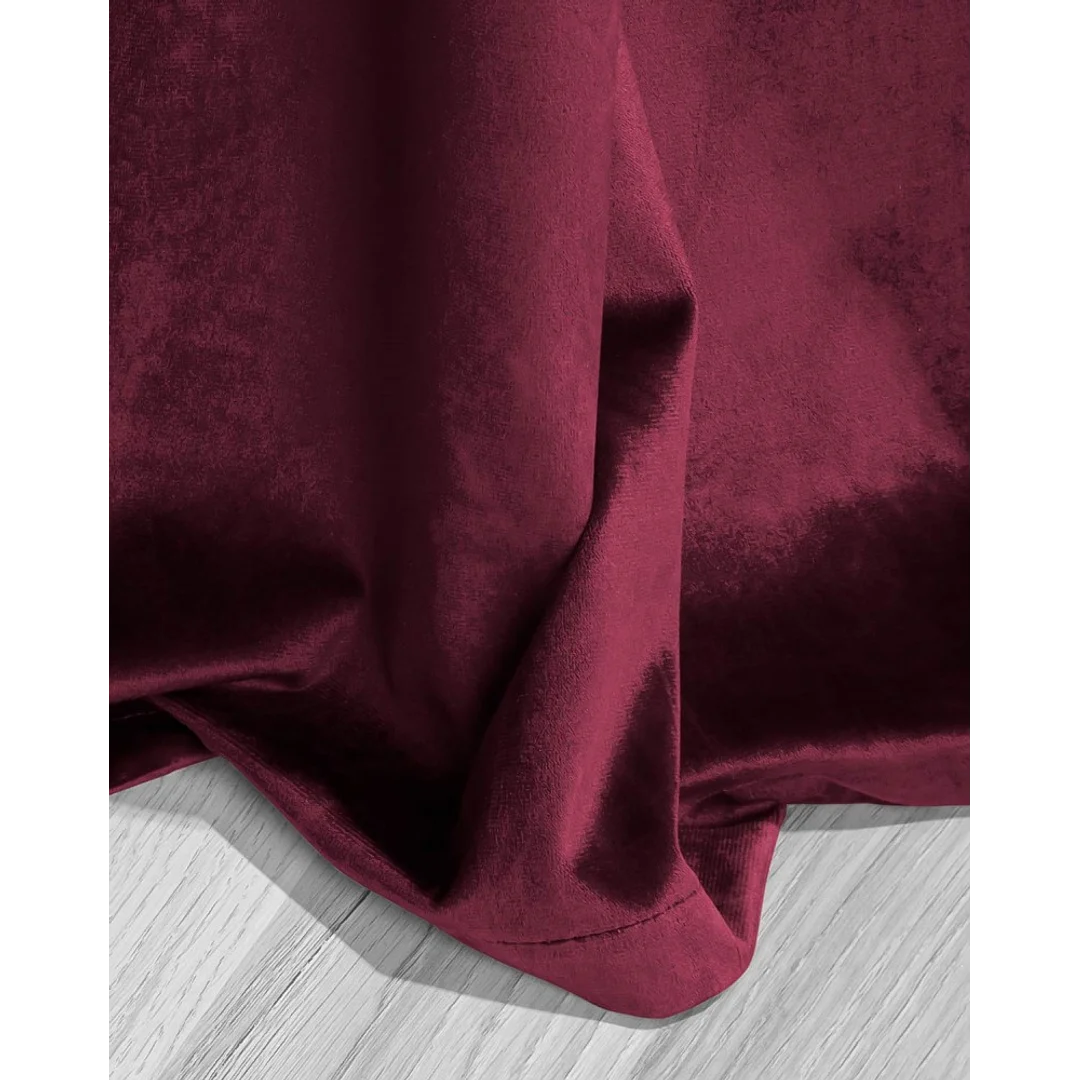 Zasłona gotowa 140x250 bordowa welurowa na przelotkach soft Velvet do salonu — zdjęcie 3