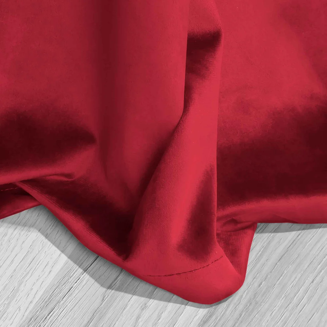 Zasłona gotowa 140x250 czerwona welurowa na przelotkach soft Velvet do salonu — zdjęcie 5