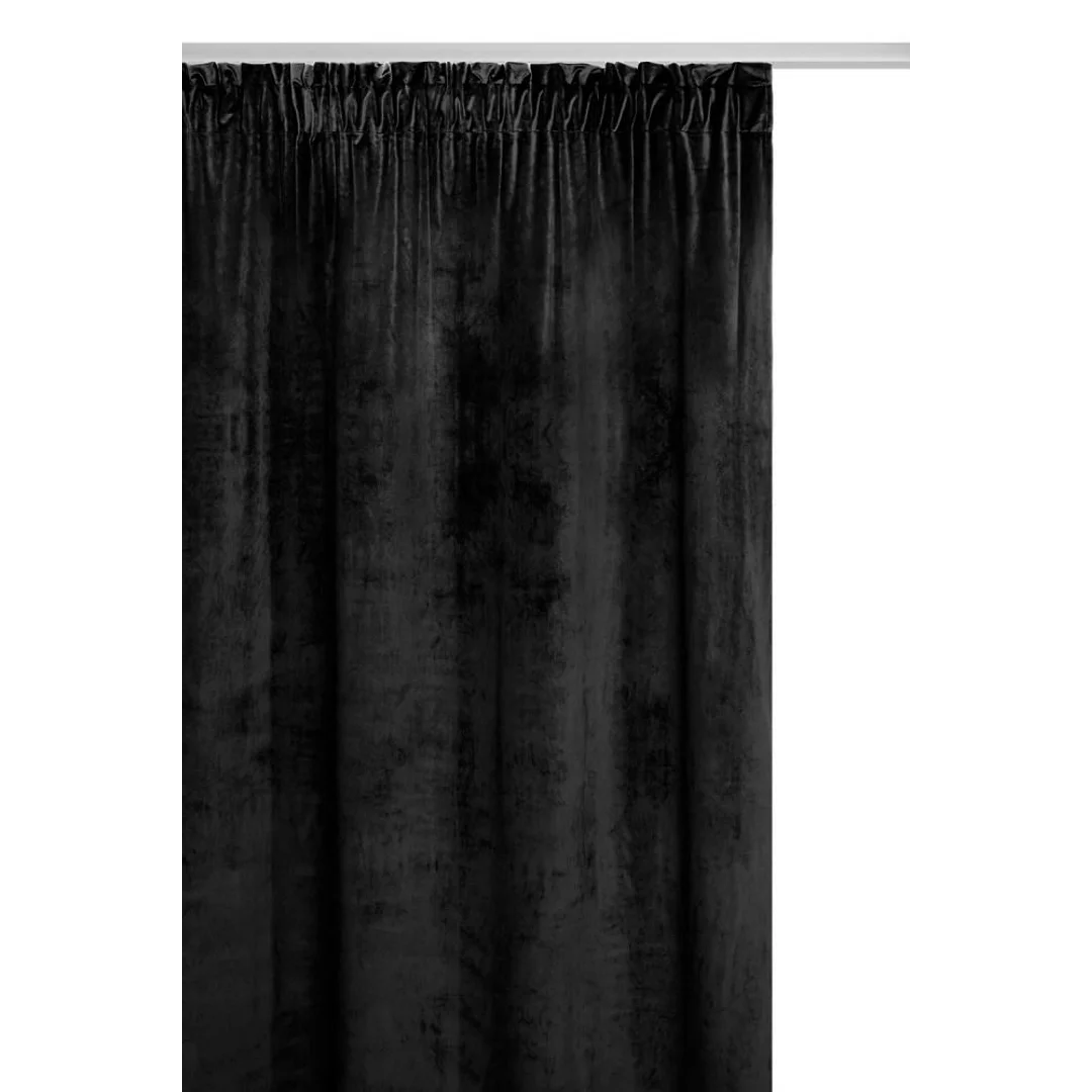 Zasłona gotowa 140x270 czarna welurowa na taśmie soft Velvet do salonu — zdjęcie 2