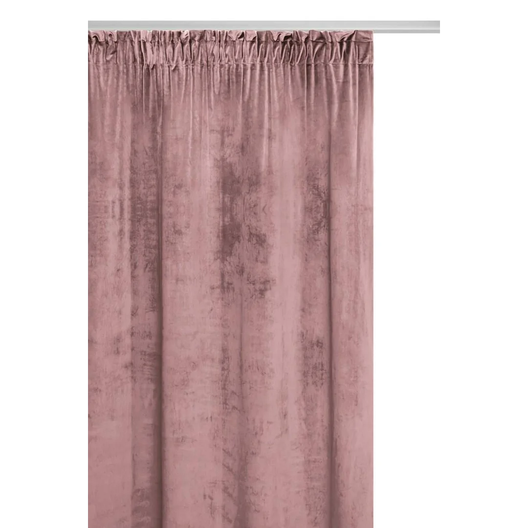Zasłona gotowa 140x270 pudrowa welurowa na taśmie soft Velvet do salonu — zdjęcie 3