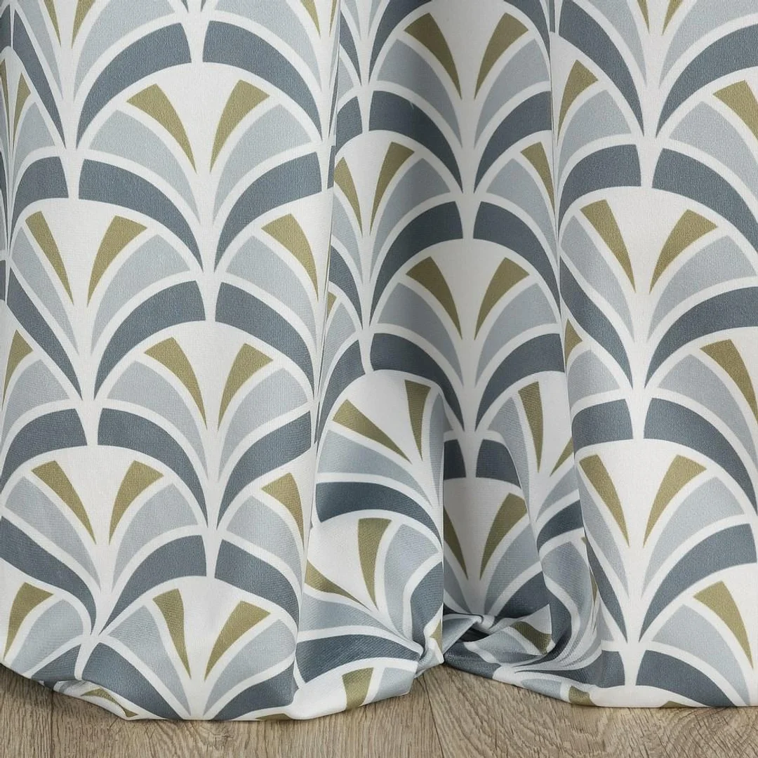 Zasłona gotowa na przelotkach 140x250 Abel stalowa srebrna khaki — zdjęcie 6