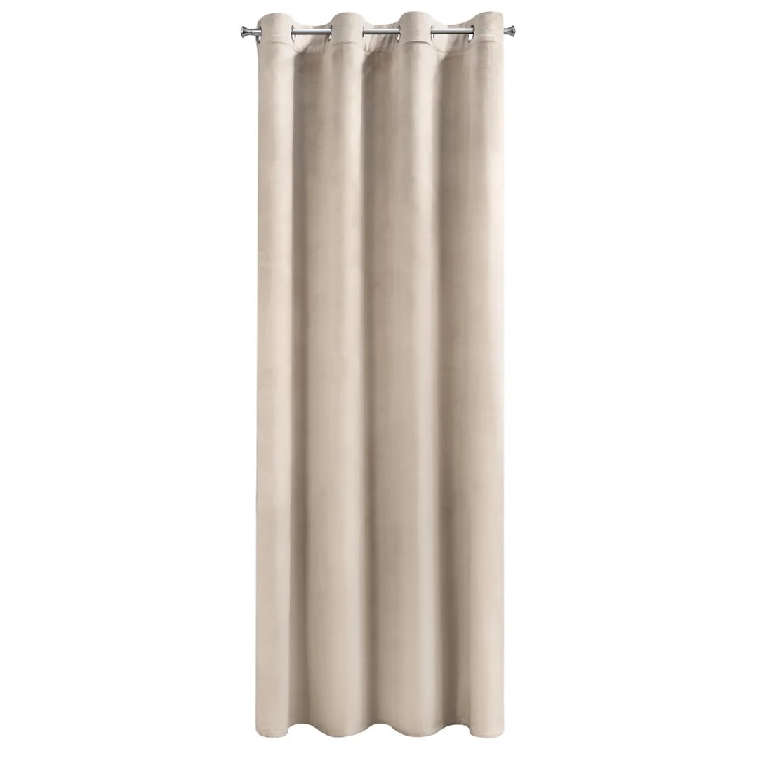Zasłona gotowa na przelotkach 140x250 beżowa welurowa Rosa — zdjęcie 4
