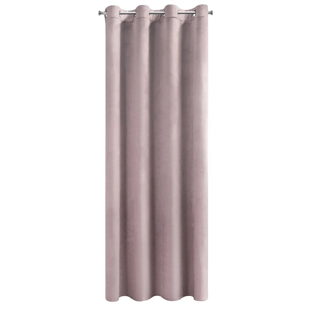 Zasłona gotowa na przelotkach 140x250 pudrowa różowa welurowa Rosa — zdjęcie 4