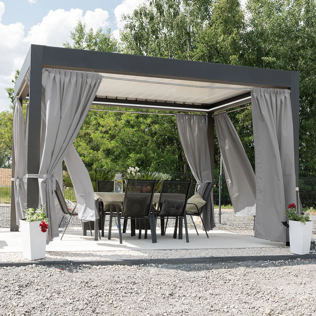 Zasłona gotowa na taśmie 140x240 794 beżowo szara Gardenia — zdjęcie 2