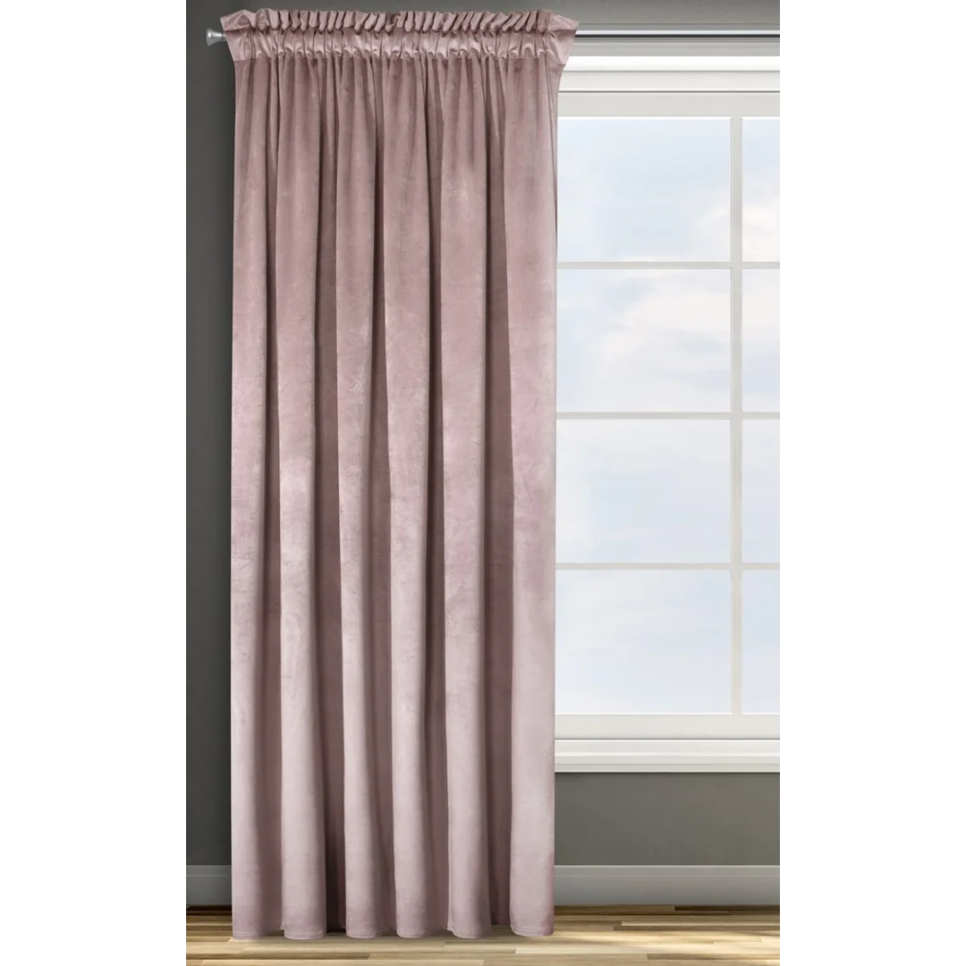 Zasłona gotowa na taśmie 140x270 Rosa pudrowa welurowa D91 — zdjęcie 3