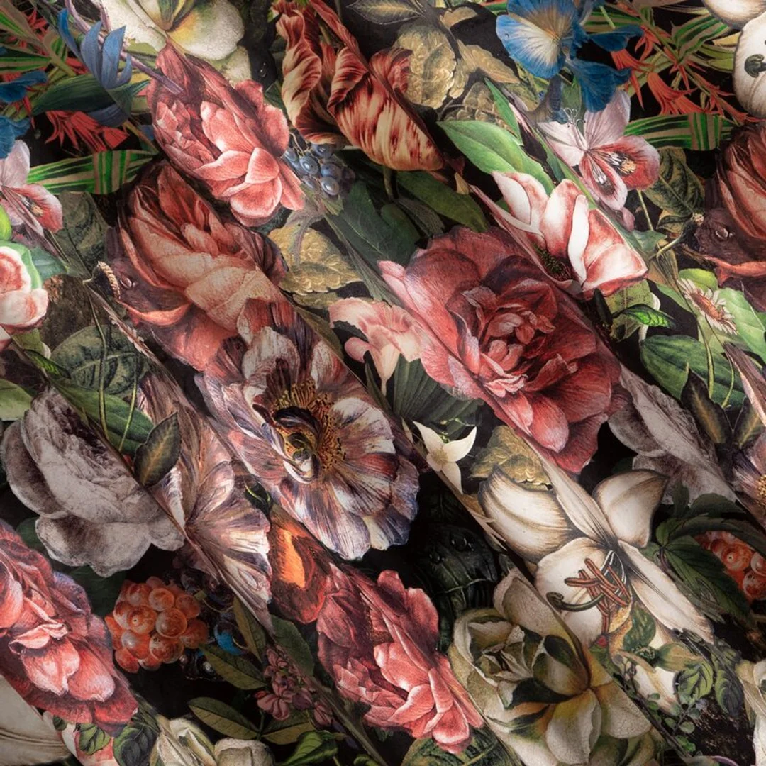 Zasłona gotowa peonia na taśmie 140x270 cm bordowy — zdjęcie 4