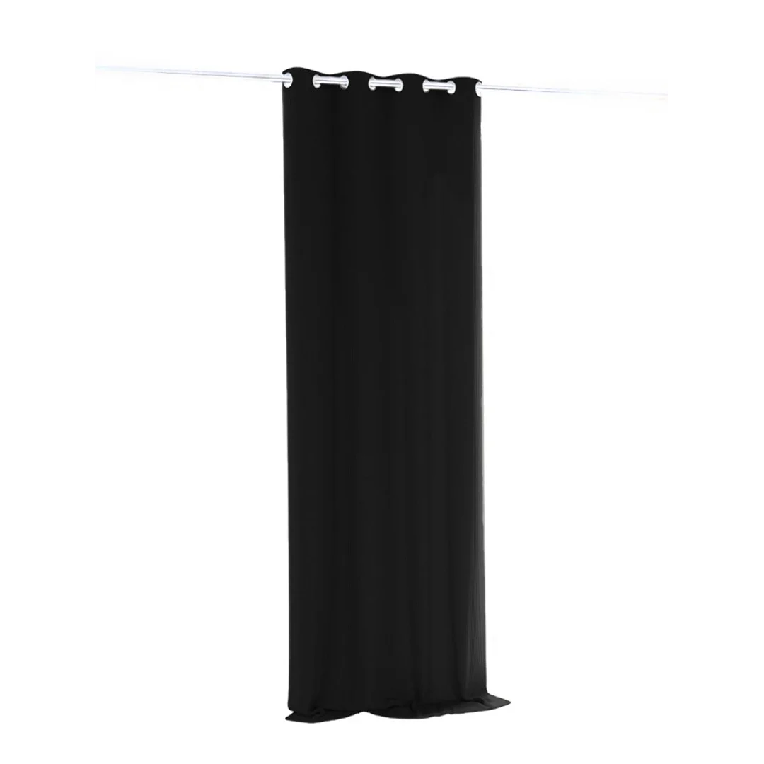 Zasłona zaciemniająca 140x250 czarna gotowa na przelotkach Hold Blackout — zdjęcie 3