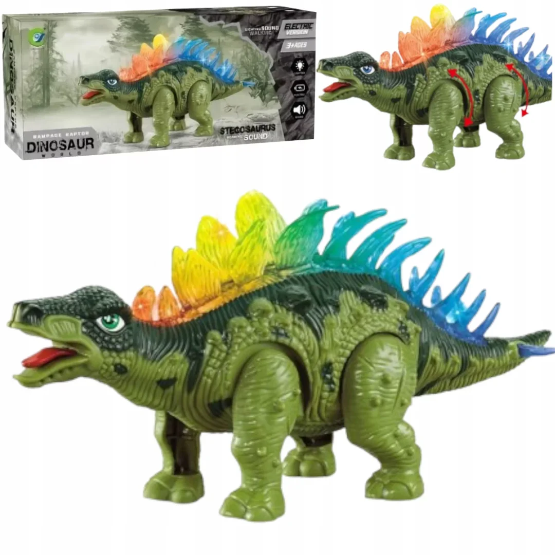 Dinozaur Stegozaur Interaktywny Dźwięk Chodzący dla dzieci zabawka