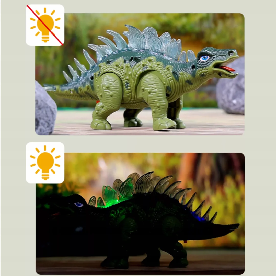 Dinozaur Stegozaur Interaktywny Dźwięk Chodzący dla dzieci zabawka