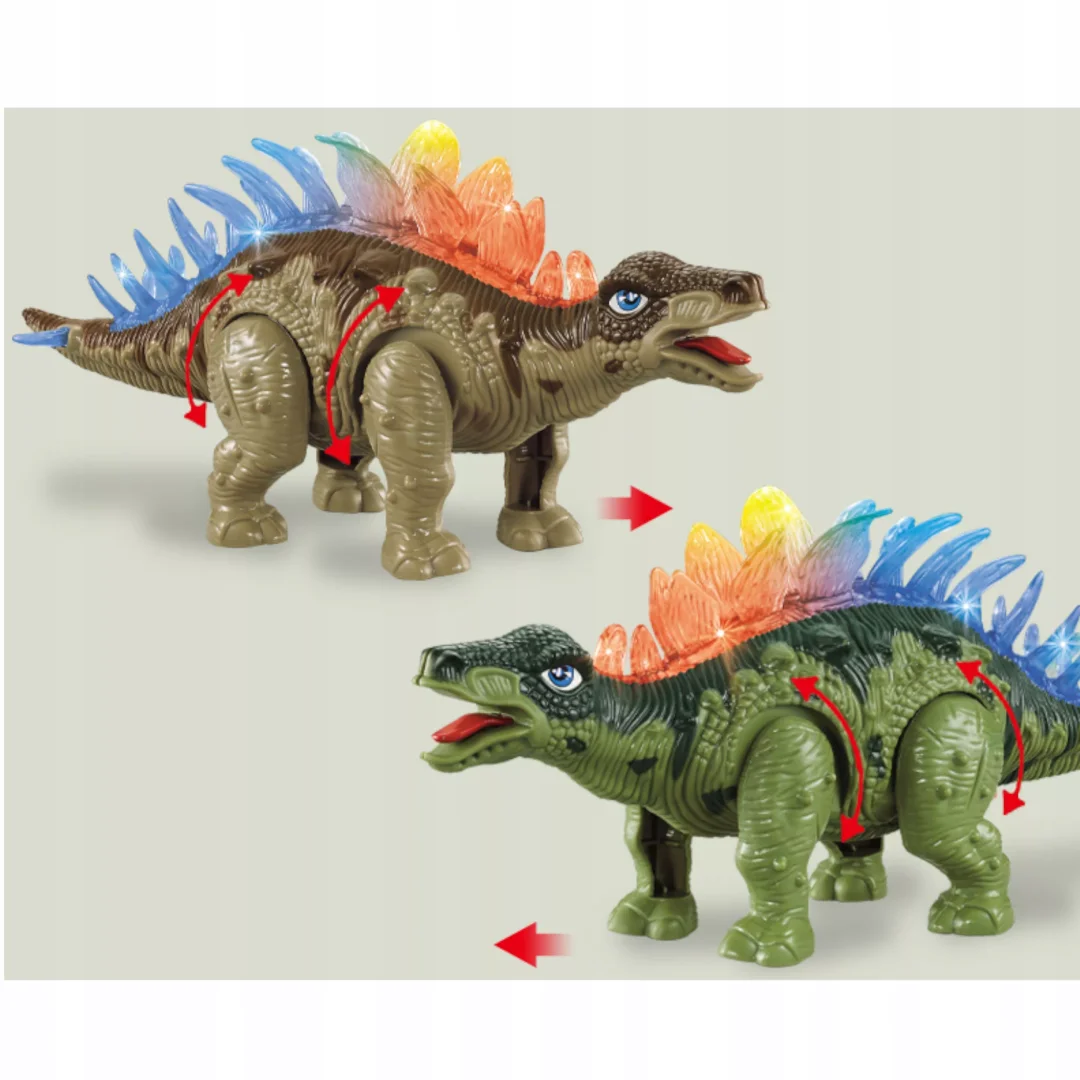 Dinozaur Stegozaur Interaktywny Dźwięk Chodzący dla dzieci zabawka
