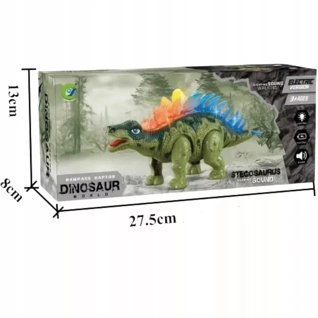 Dinozaur Stegozaur Interaktywny Dźwięk Chodzący dla dzieci zabawka