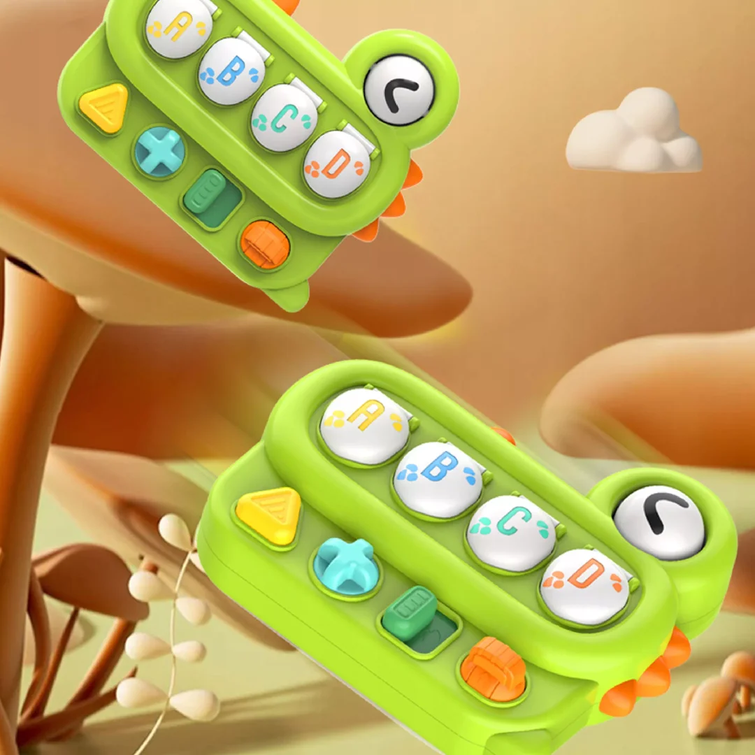Interaktywna zabawka edukacyjna wyskakujące dinozaury Pop up grzechotka