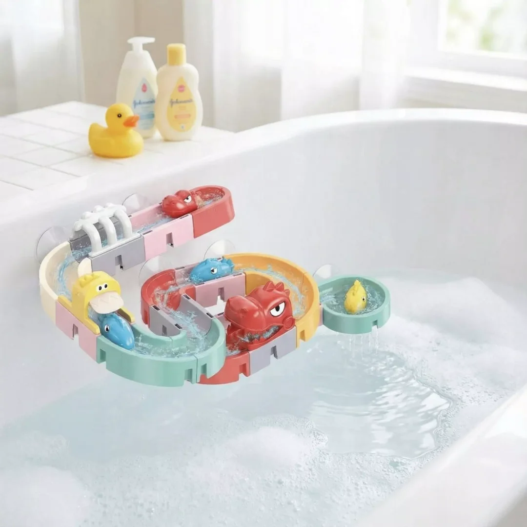 Tor Wodny Dino do Kąpieli Kulkowy DIY Zabawka Sensoryczna