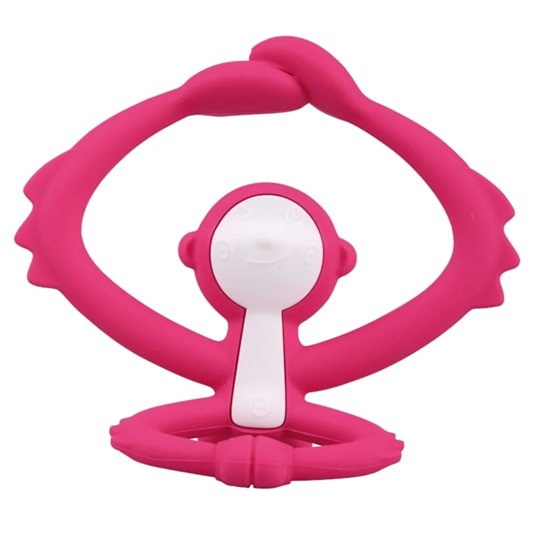Mombella Gryzak Zabawka Małpka Dark Pink