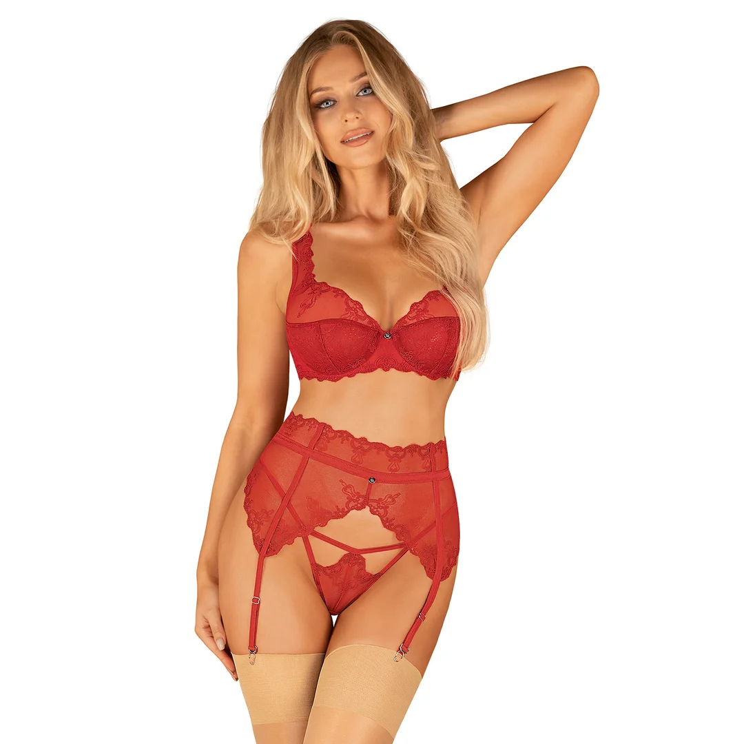 Pas do pończoch Model Lonesia Red - Obsessive