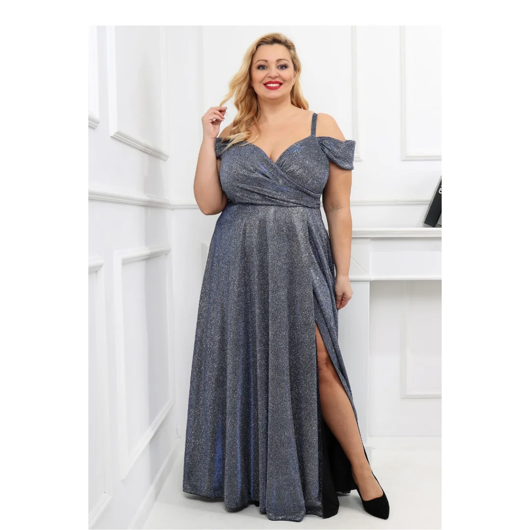 Sukienka Model Walentina Lux 001117. Disco Silver/Blue - With You